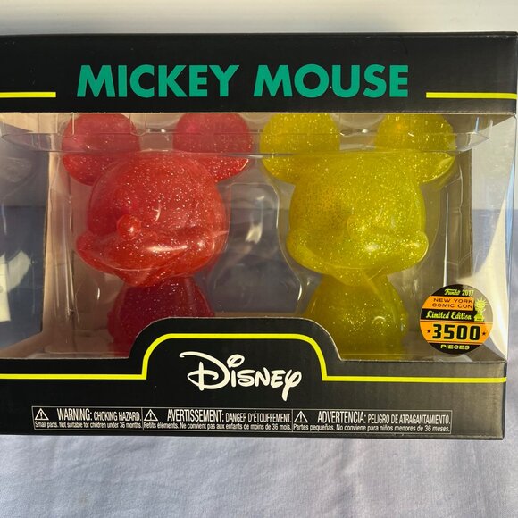 The Disney Mickey Mouse Funko Hikari XS Red Yellow Glitter Figures are a limited - Picture 1 of 2